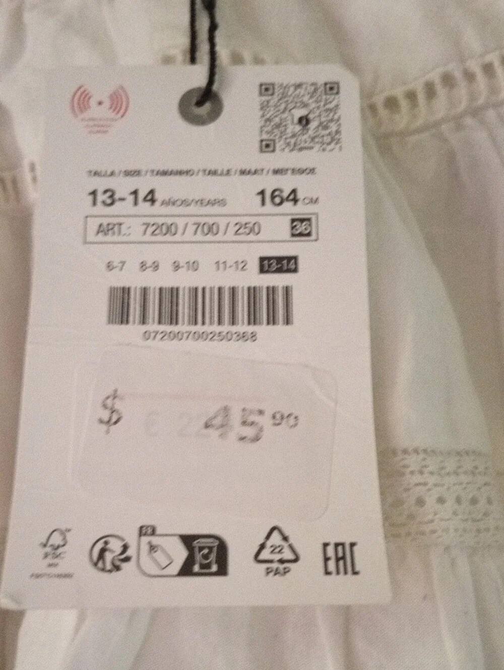 Zara White Eyelet Tiered Skirt with Scalloped Hem#FREE TOP